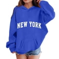 thumbnail image 5 of Amidoa Girls Graphic Hoodie Pullover Hooded Sweatshirt Fleece Oversized Kids Cute Hoodies With Pocket Blue Size 10-11Years, 5 of 6