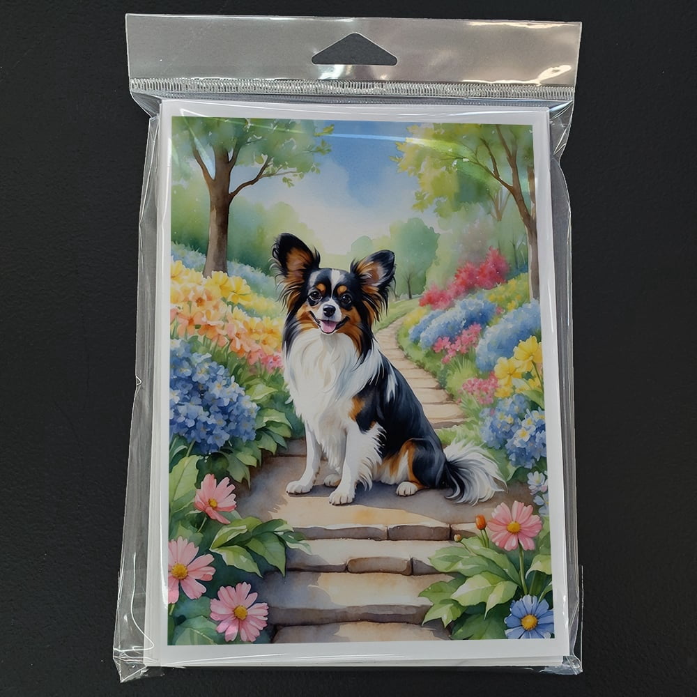 Papillon Spring Path Greeting Cards Pack of 8 7 in x 5 in