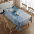 thumbnail image 2 of Blue Marble Gold Line Pattern Rectangle Tablecloth 60"x84",Waterproof Polyester Rectangle Table Cloth, Wipeable Spillproof Polyester Tablecloth for Dining, Camping, Indoor and Outdoor, 2 of 5