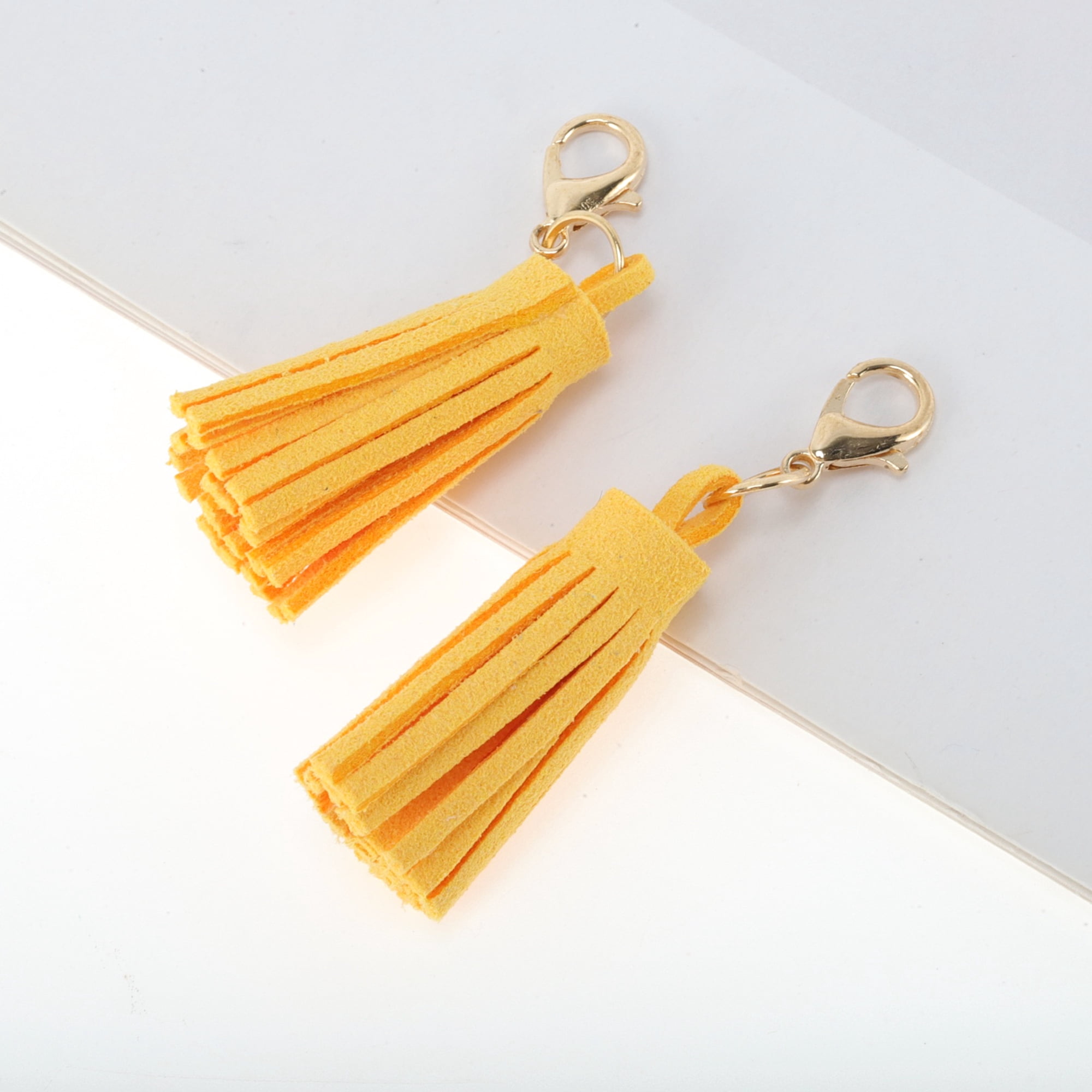 Unique Bargains Stylish Tassels Shoelace Charms for Footwear Customization Yellow