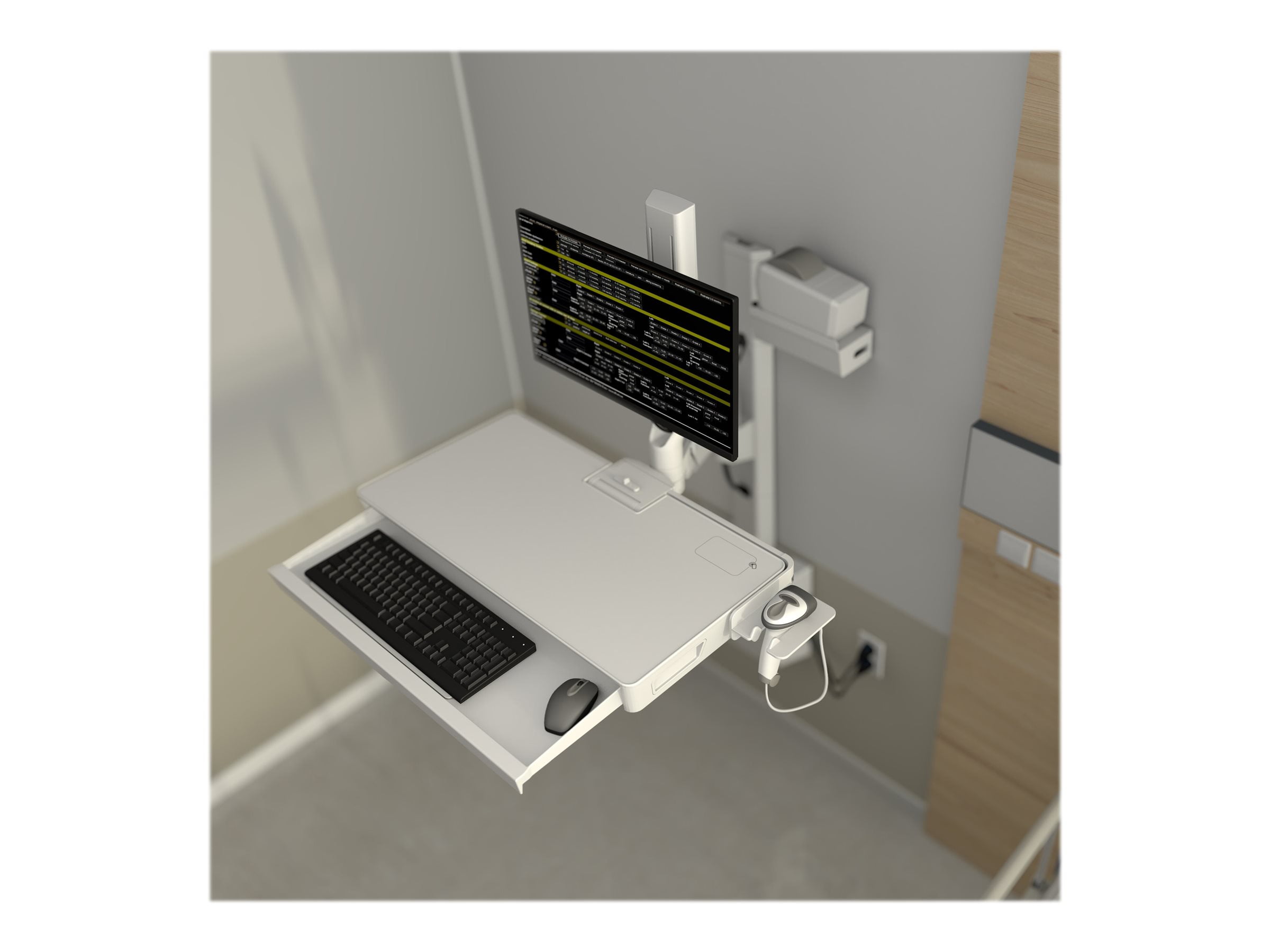 Ergotron CareFit Mounting Arm for Keyboard, Monitor, LCD Monitor - White