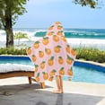 thumbnail image 3 of Yayeee Kids Hooded Towel with Hand Pockets Beach Soft Absorbent Bath Wrap 50 x 23.5 inch, Cute Oranges, 3 of 5