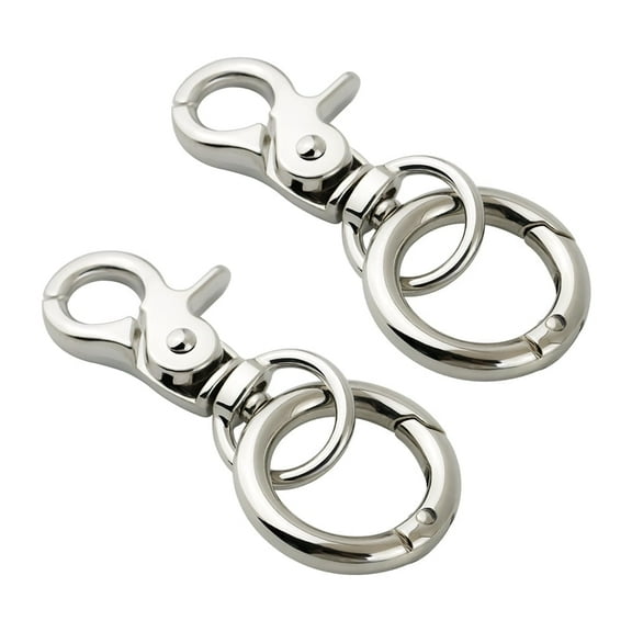 2set Swivel Clasps Lanyard Clips Snap Hook Metal，Quality Keychain Clip Trigger Lobster Clasps for Diy handicrafts(SILVER)