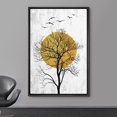 thumbnail image 2 of wall26 Framed Canvas Print Wall Art Yellow Vibrant Sun Black Forest Tree Birds Nature Animals Digital Art Modern Art Rustic Relax/Calm Multicolor for Living Room, Bedroom, Office - 24"x36", 2 of 5
