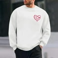 thumbnail image 2 of YOIAVAIOY Valentines Day Love Heart Sweatshirts Mens Valentine Graphic Long Sleeve Pullover Girlfriend Casual Sweatshirt White M, 2 of 9