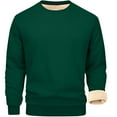 thumbnail image 5 of Men's Winter 2-Piece Casual Set, Long Sleeve Fuzzy Fleece Pullover and Warm Pants, Cozy Lounge Wear For Cold Weather Indoor Comfort,Green,L, 5 of 7