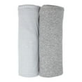 thumbnail image 1 of Living Textiles Cotton Jersey Swaddle Blanket 2-Pack Set - Grey Marl + Grey Heathered Stripes, 1 of 5