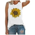 thumbnail image 5 of UPPADA Summer Tops for Women Womens Tank Tops Summer Dressy Shirts Sleeveless Round Neck Vest Diasy Printed Slim Cami Tops Basic Casual Blouses Best On, 5 of 6