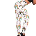 thumbnail image 4 of DISNIMO Penguin Rainbow Printed High Waisted Workout Leggings for Women, Casual Yoga Pants Leggings Tummy Control Workout Yoga Pants for Sport Gym, White, M, 4 of 6