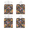 thumbnail image 2 of Sikiie Colorful Flowers with Butterfly Leather Tissue Box Cover Square, tissue box holder, Tissue Box with Bottom Belt-5.2”x5.2”x5.2”, 2 of 7