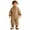 Beige, variant on Unisex Boys Winter Romper Jumpsuit Leopard Print Long Sleeve Reversible Full Length Pants Crew Neck Soft Cozy Outfit Playwear for Toddler Baby Khaki 3 Months-6 Months