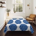 thumbnail image 4 of Dahlia Flower Large Tapestry for Bedroom Wall Hanging Tapestry, Farmhouse Botanical Blue Grey Floral Ceiling Backdrop Tapestries Poster Blanket Wall Decor for Teens Room Living Room Dorm 100" x 59", 4 of 8