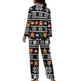 thumbnail image 2 of Renewold 2pcs Thermal Button Down Pajamas Set for Women Christmas Trees Ball Long Sleeve Loungewear Sweatshirt Loose Fitting Athletic Clothing Size S, 2 of 6