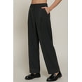 thumbnail image 3 of FashionStream Women's Pleated Straight-Leg Pants, Black, 3 of 5
