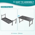 thumbnail image 4 of Erinnyees 7-Piece HDPE Outdoor Dining Set, 66.9" Marble Texture Patio Table with Umbrella Hole, and 6 All-Weather Chairs for Yard Deck Porch, Gray, 4 of 9