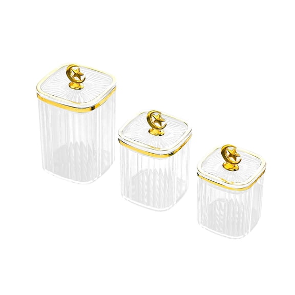 FashionCha 3Pcs Serving Dish with Lid Appetizer Food Bowls Food Storage Containers Candy Clear