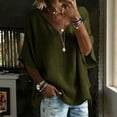 thumbnail image 2 of jjayotai Cotton Linen Tops for Women Short Sleeve Shirts V Neck Loose Fitted T Shirts Casual Flowy Beach Vacation Tees, 2 of 6