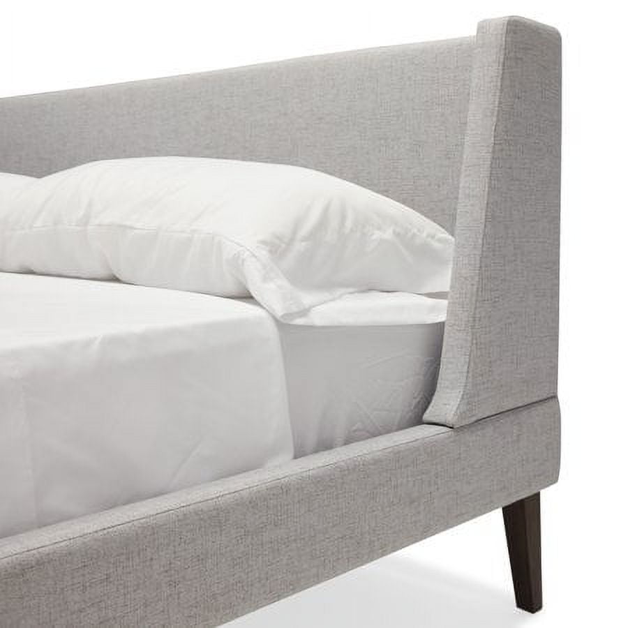 MoDRN Mid-Century  Martin Platform Bed, Light Gray, Queen