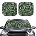 thumbnail image 2 of Haiem Green Snakeskin Car Windshield Sun Shade (2 Pieces) Foldable Windshield Sun Shade Car Accessories for Truck SUV Pickup-Small, 2 of 7