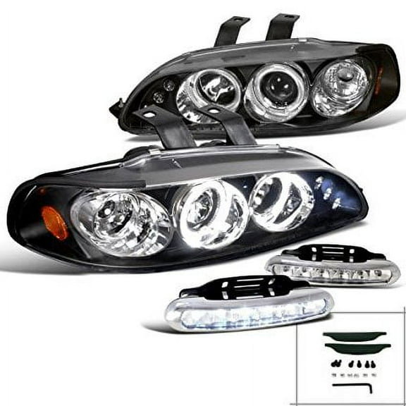 Spec-D Tuning 2LHP-CV96-TM Honda Civic Dual Halo Led Chrome Projector Headlights