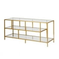 thumbnail image 6 of Evelyn&Zoe Winthrop Rectangular TV Stand with Glass Shelves for TV's up to 60", Brass, 6 of 9