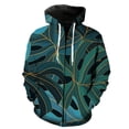 thumbnail image 1 of Sudadera con capucha y cremallera para hombre, diseño de hojas de plantas tropicales, unisex, divertida, informal, de manga larga, estilo Harajuku, con estampado 3D, 1 of 6