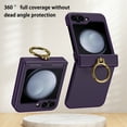 thumbnail image 6 of Compatible with Samsung Galaxy Z Flip 6 Case (Built-in Back Screen Protector) with Hinge Protection & Ring Kickstand, Slim and Thin Protective Case Cover for Samsung Galaxy Z Flip 6, Darkpurple, 6 of 6