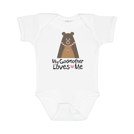 

Inktastic My Godmother Loves Me Godchild Bear Gift Baby Boy or Baby Girl Bodysuit