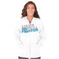 thumbnail image 3 of Lover Not Fighter Peace Love Friendly Zip Up Hoodie Men's Women's Brisco Brands X, 3 of 5