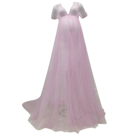 

Maternity Dresses with Lace Maternity Clothes Feeding Dress Supplier Maternity Dress Women Mesh Shorts Sleeves Trailing Photoshoot Dress Office Wrap Dress