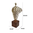 thumbnail image 4 of 16 Inch Statuette, Abstract Cutout Design, Tabletop Decor, Gold, Brown, 4 of 5
