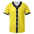 thumbnail image 6 of CQONEPT Boys Button Down Plain Baseball Jersey V Neck Softball Team Uniform Hip Hop Short Sleeve Active Shirts Yellow 110, 6 of 6