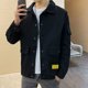 thumbnail image 4 of Abrigos de mezclilla para hombre, chaqueta vaquera negra tipo cargo para hombre, otoño, estilo coreano, novedad, precio más bajo, ropa de diseñador, ropa vaquera elástica, 4 of 5