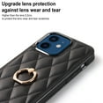 thumbnail image 6 of Dteck Case for iPhone 12 6.1-inch,Shockproof Leather Grid Case 360°Rotatable Ring Holder Kickstand Hybrid Rubber Cover,Black, 6 of 8