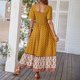 thumbnail image 3 of WILLBEST Vestidos Casuales para Mujer con Curvas, Vestido Largo Bohemio Informal de Manga Corta con Volantes y Cuello Cuadrado, Vestidos Maxi Fluidos Florales para Fiesta y Playa Chica, 3 of 3