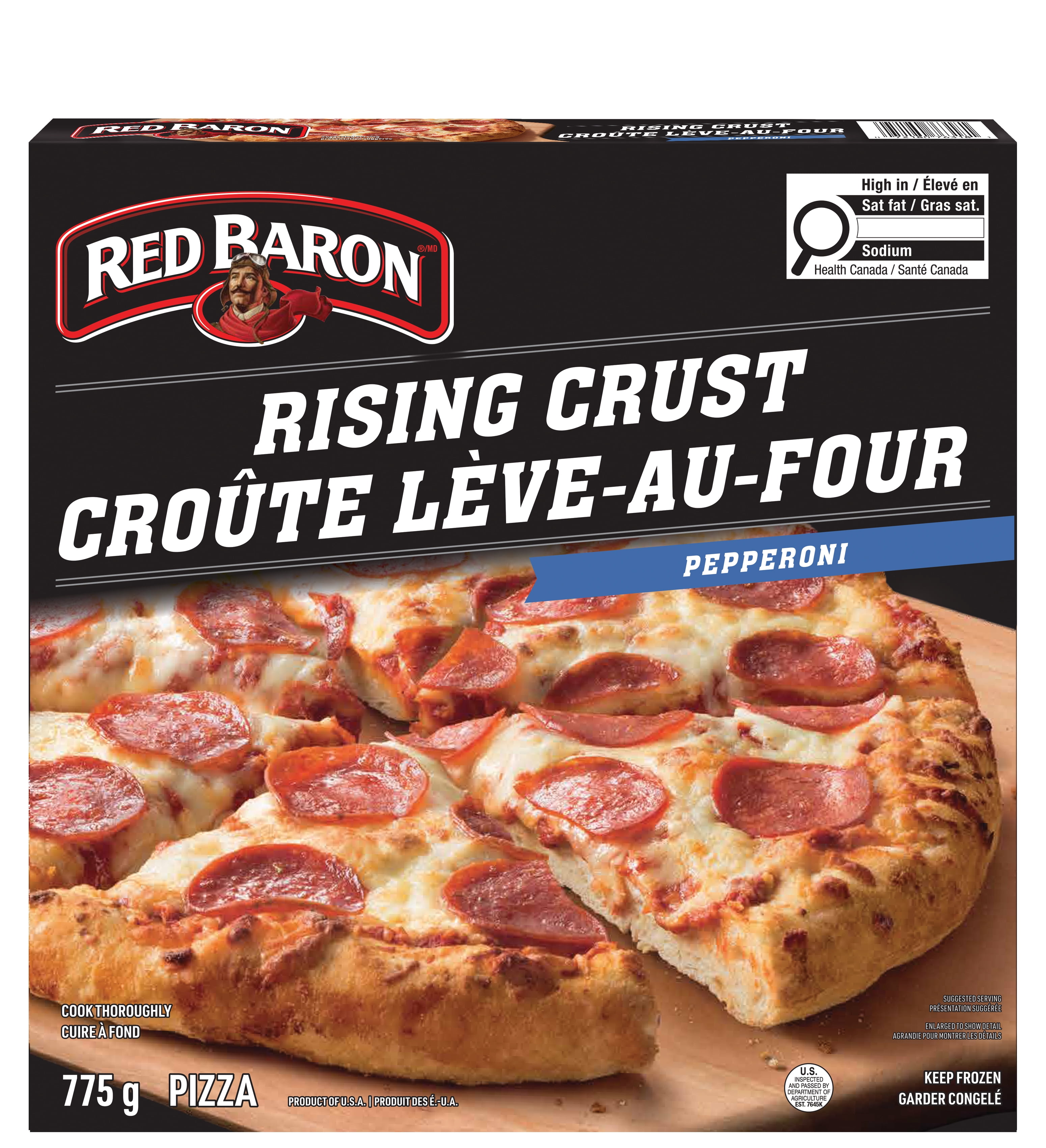 Red Baron Rising Crust Signature Pepperoni Frozen Pizza, 775 g, Red Baron Rising Crust Signature Pepperoni Frozen Pizza 775gram