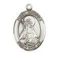thumbnail image 2 of .925 Sterling Silver Saint Bridget of Sweden Medal Pendant on 18" Rhodium Plated Lite Curb Brass Chain w/ Lobster Claw Clasp,Catholic Religious Necklace -Made in USA- Deluxe Velvet Gift Box, 2 of 3