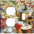 thumbnail image 2 of Metal Light Switch Wall Plate Outlet Cover (Coffee Tea Party Kettle Mocha Drinks - Single Duplex Single Toggle), 2 of 2