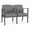 Gray-Metal Gray, variant on Amherst Steel Reception Waiting 2 Seat Tandem Seating / Charcoal Steel / Black