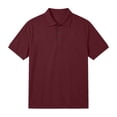 thumbnail image 3 of Polo Shorts for Men Short Sleeve Quarter Button Up Tee Shirts Basic Red Mens Clothes, 3 of 4