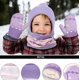 thumbnail image 3 of Morado 2 a 6 Años Juego de Gorro, Bufanda y Guantes 3 en 1 para Niños - Gorro de Punto con Forma de Diamante en Polar Grueso de Punto Térmico - para Niños Accesorios de Invierno para Bebés Rojo Verde, 3 of 5