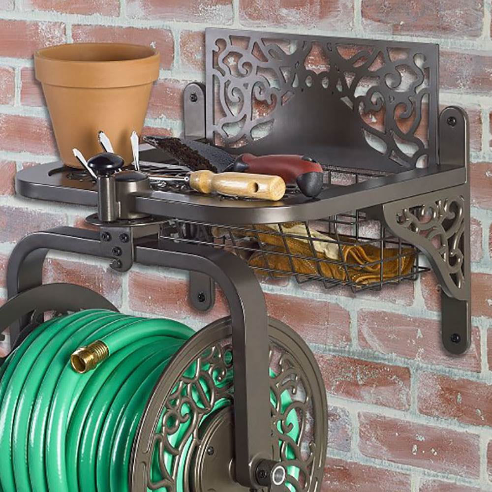 Liberty Garden Decorative Cast Aluminum Navigator Rotating Garden Hose Reel