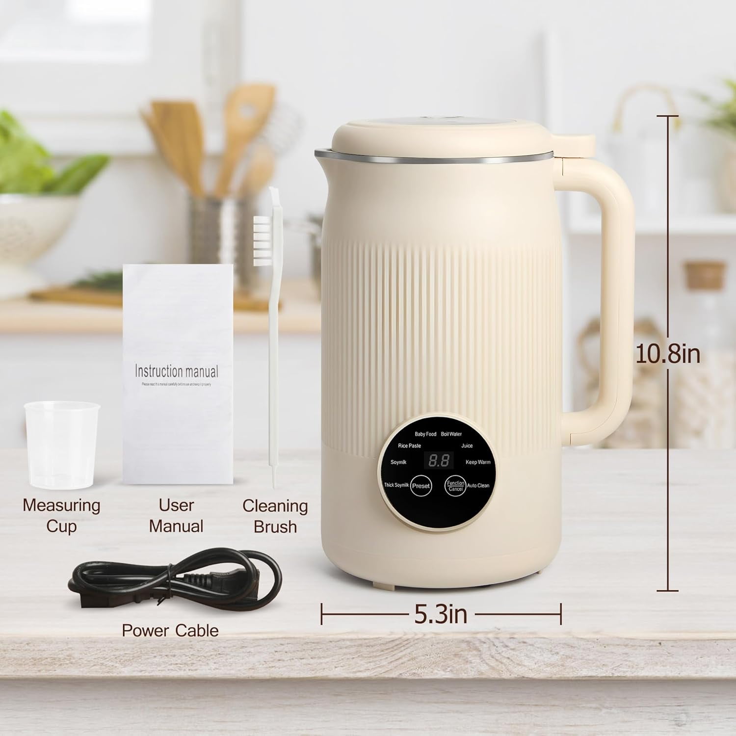 Taotique 8 in 1 Nut Milk Maker Blender, 40oz Homemade Almond, Oat, Soy, Coconut, Plant-Based and Non-Dairy Beverages with Self-Cleaning, Soybean Blender Machine with Delay Setting, Keep Warm, Boiling