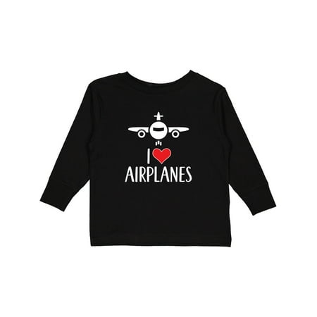 

Inktastic Plane I Love Airplanes Gift Toddler Boy or Toddler Girl Long Sleeve T-Shirt