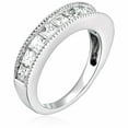 thumbnail image 2 of Vir Jewels 1 CTTW Princess Diamond Wedding Band Milgrain Channel 14K White Gold Size 4.5 Female Adult, 2 of 8