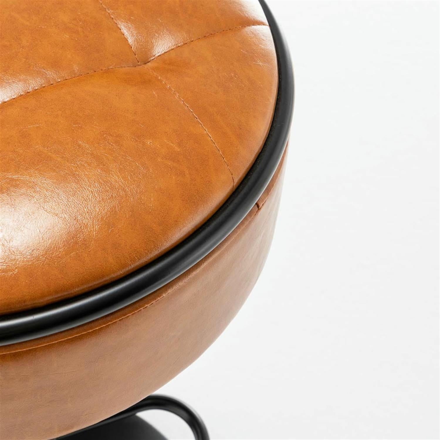 Demi Bonn 28" Adjustable Counter Height Bar Stools Set of 2, Faux Leather Swivel Barstools, Kitchen Island Countertop Chairs for Dining Room, Brown