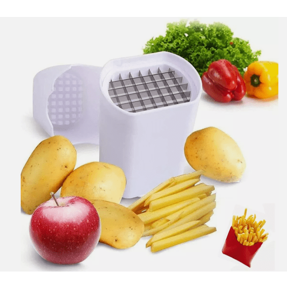 Potato Fries Cutter One-Step French Fry Vegetable & Fruit Slicer, Manual Kitchen Cutting Tool