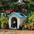 thumbnail image 4 of Dextrus Folding Large Dog House Outdoor Plastic Doghouse with Adjustable Skylight and Elevated Base Water Resistant Pet House for Small, Medium, and Large Dogs, 4 of 10