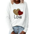 thumbnail image 2 of OUSITAID Valentine Heart Print O Col Chandail en Vrac Manches Longues Blouse Décontractée Haut, 2 of 6