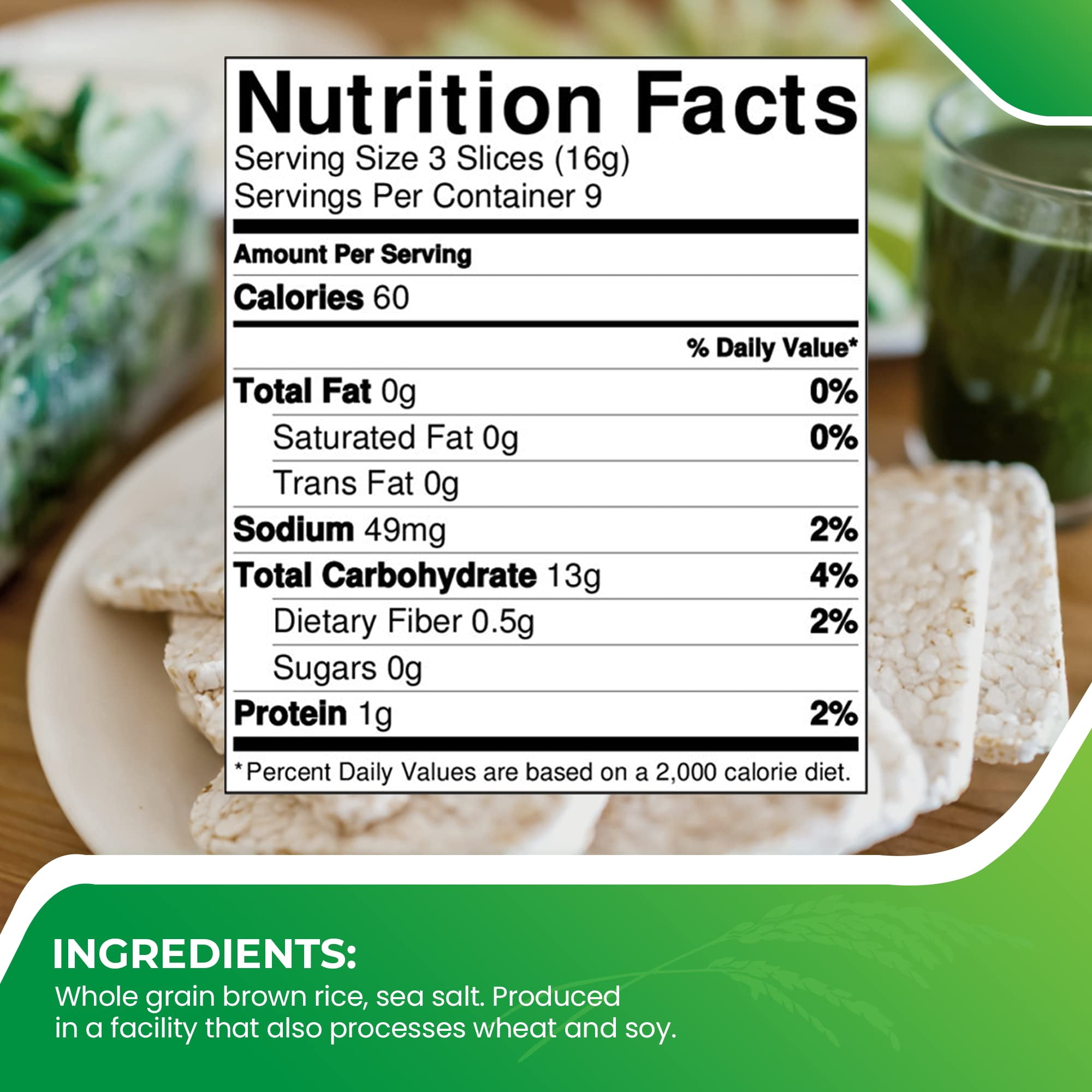 Paskesz Rice Cake Thin Square Plain, 4.9-Ounce Packages - (Pack of 12)